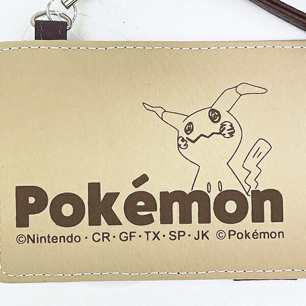 ポケットモンスター ミミッキュ カラーロゴ リール付きパスケース ブラウン ポケモン