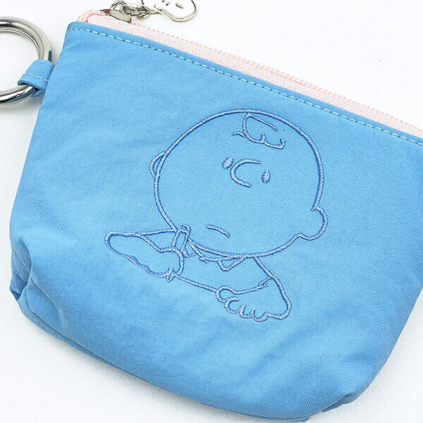 スヌーピー チャーリーブラウン カラーミニポーチ ライトブルー SNOOPY