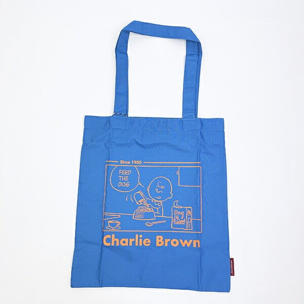 スヌーピー チャーリーブラウン ロゴカラートートバッグ ブルー SNOOPY