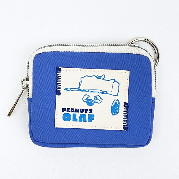スヌーピー オラフ カラビナ付きフラットポーチ ワッペン SNOOPY