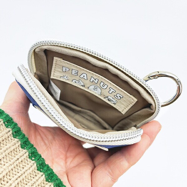 スヌーピー オラフ カラビナ付きフラットポーチ ワッペン SNOOPY