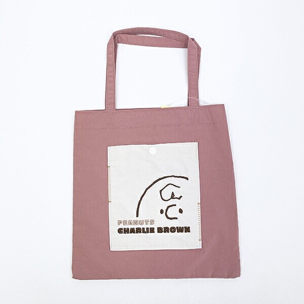 スヌーピー チャーリーブラウン お出かけトートバッグ ワッペン ランチ SNOOPY