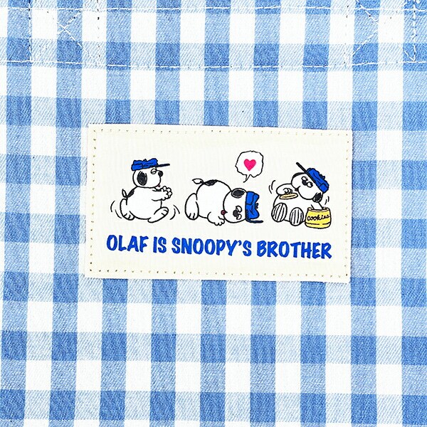 スヌーピー 保冷ランチトート オラフ チェック トートバッグ かばん ブルー SNOOPY