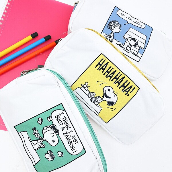 スヌーピー ポーチ (イエロー) コミック SNOOPY