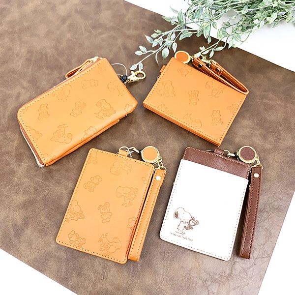 スヌーピー SNOOPY&Teddy Bear 二つ折りパスケース 定期入れ ICカード入れ