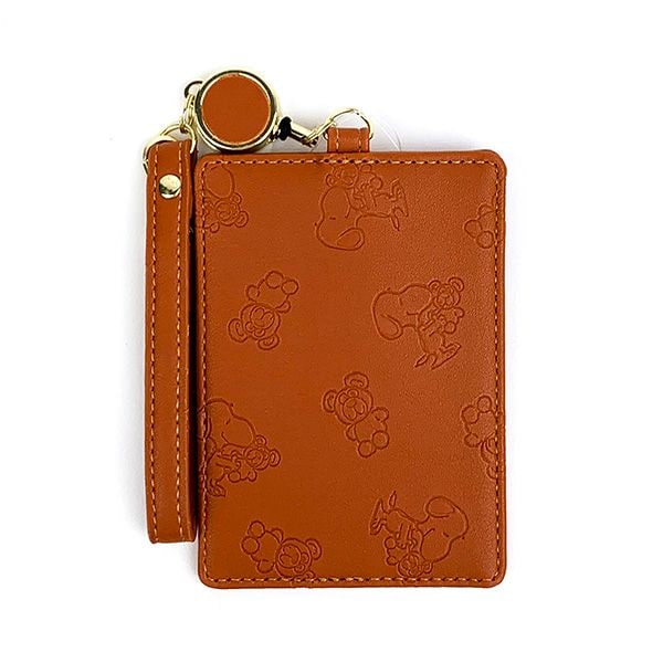 スヌーピー SNOOPY&Teddy Bear リール付きパスケース 定期入れ ICカードケース