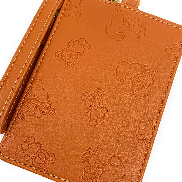 スヌーピー SNOOPY&Teddy Bear リール付きパスケース 定期入れ ICカードケース