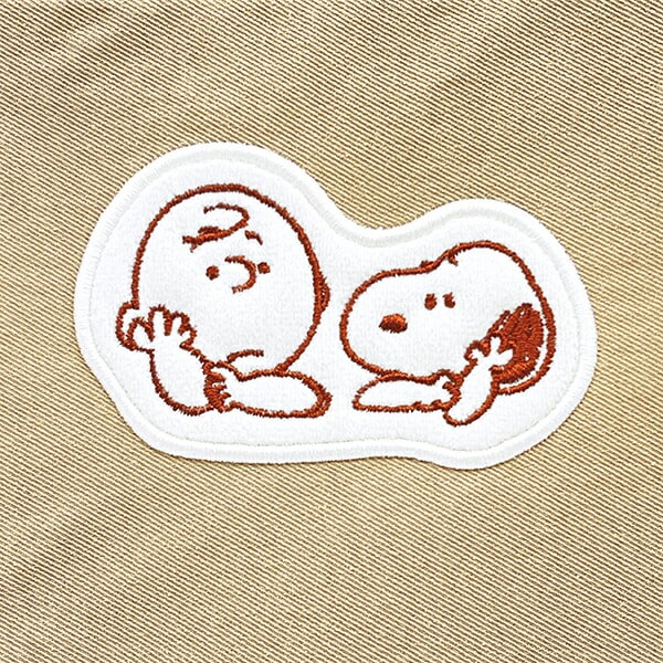 スヌーピー アップリケ ランチトートバッグ ベージュ SNOOPY