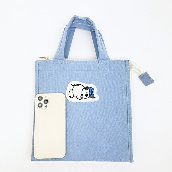 スヌーピー オラフ ランチトートバッグ ブルー アップリケ SNOOPY