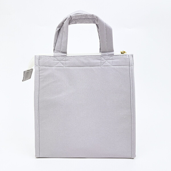 スヌーピー ＆チャーリーブラウン ランチトートバッグ グレー アップリケ SNOOPY