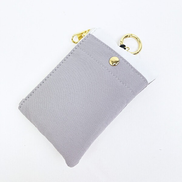 スヌーピー ＆チャーリーブラウン パスポーチ グレー アップリケ 定期入れ SNOOPY