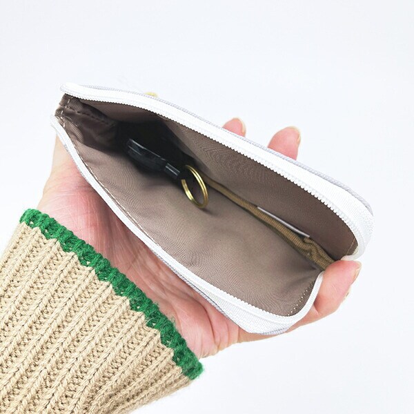 スヌーピー キーパスポーチ グレー アップリケ 定期入れ キーケース SNOOPY