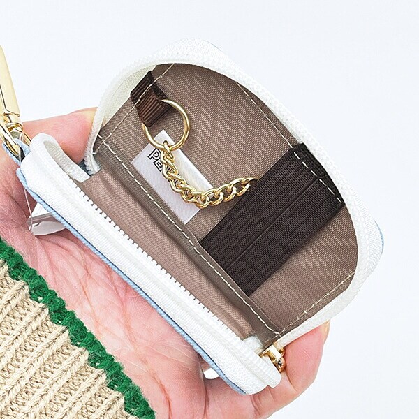 スヌーピー スマートキーケース ブルー アップリケ SNOOPY