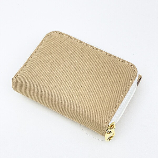 スヌーピー チャーリーブラウン ファスナー三つ折り財布 アップリケ ベージュ SNOOPY