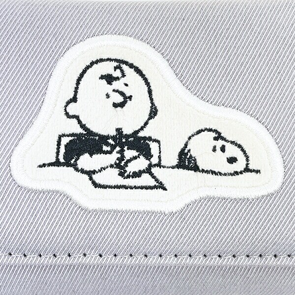 スヌーピー スヌーピー＆チャーリーブラウン ファスナー三つ折り財布 グレー SNOOPY