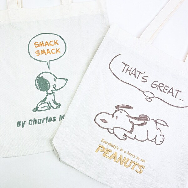 スヌーピー 刺しゅうトートバッグ SMACK SNOOPY