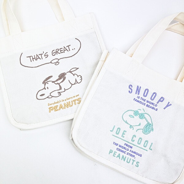 スヌーピー ジョー・クール 刺しゅうミニトートバッグ SNOOPY