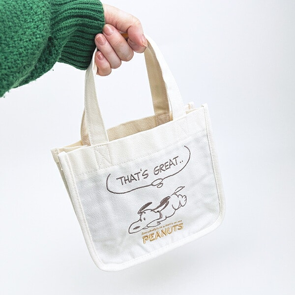 スヌーピー 刺しゅうミニトートバッグ SNOOPY