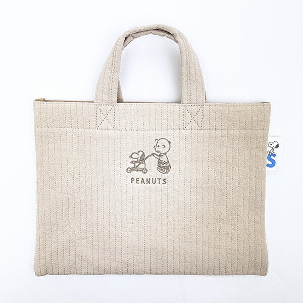 スヌーピー カート ミニレッスントートバッグ ベージュ ランチ SNOOPY
