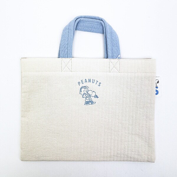 スヌーピー 抱っこ ミニレッスントートバッグ ホワイト ランチ SNOOPY