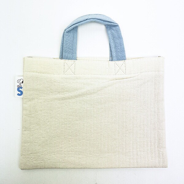 スヌーピー 抱っこ ミニレッスントートバッグ ホワイト ランチ SNOOPY