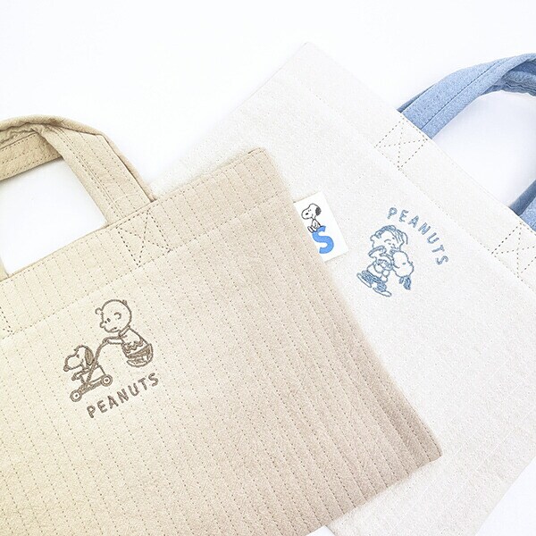 スヌーピー 抱っこ ミニレッスントートバッグ ホワイト ランチ SNOOPY