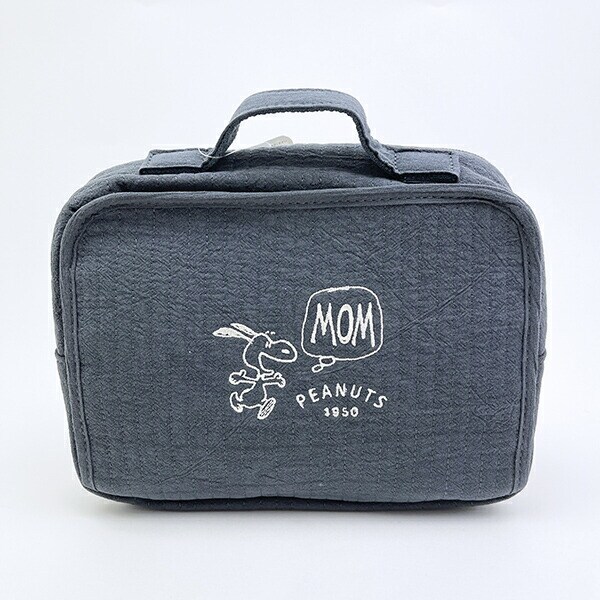 スヌーピー MOM お出かけポーチ (ブルーグレー)  旅行 SNOOPY