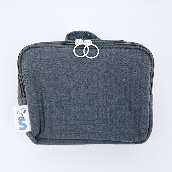 スヌーピー MOM お出かけポーチ (ブルーグレー)  旅行 SNOOPY