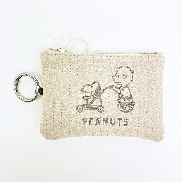 スヌーピー パスポーチ ベージュ カート SNOOPY