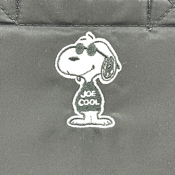 スヌーピー ジョークール 保冷 ランチトートバッグ(M) ブラック 正面モノトーン SNOOPY