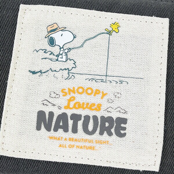 スヌーピー Loves  NATURE 3フラットポーチ チャコールグレー 小物入れ コスメ SNOOPY