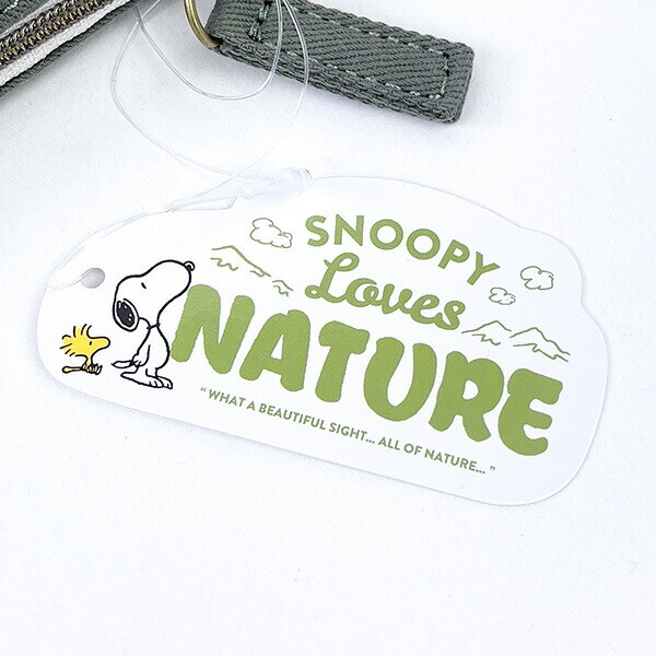 スヌーピー Loves  NATURE 3フラットポーチ チャコールグレー 小物入れ コスメ SNOOPY