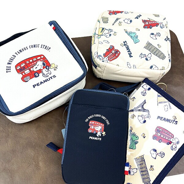 スヌーピー 撥水吊下げポーチ (アイボリー) トラベル用品 SNOOPY