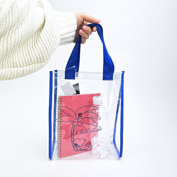 スヌーピー PVCクリアトートバッグ(M) ブルー チルライフ SNOOPY