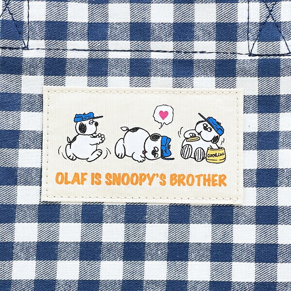 スヌーピー オラフ ランチトートバッグ ネイビーチェック SNOOPY