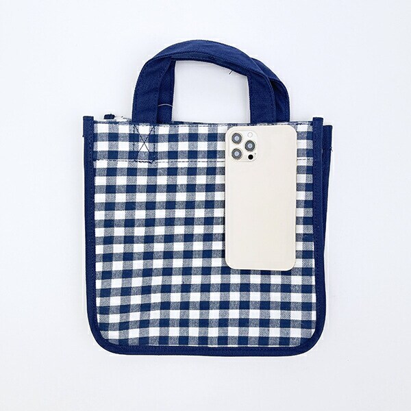 スヌーピー オラフ ランチトートバッグ ネイビーチェック SNOOPY
