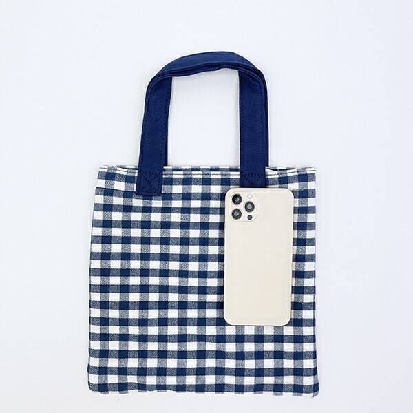 スヌーピー オラフ フラットトートバッグ ネイビーチェック SNOOPY
