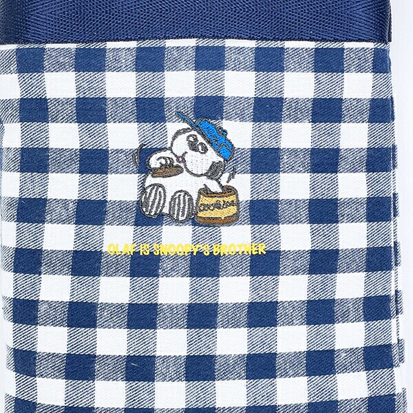 スヌーピー オラフ フラットショルダーバッグ ネイビーチェック SNOOPY