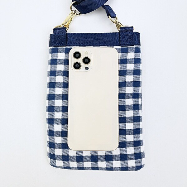 スヌーピー オラフ フラットショルダーバッグ ネイビーチェック SNOOPY