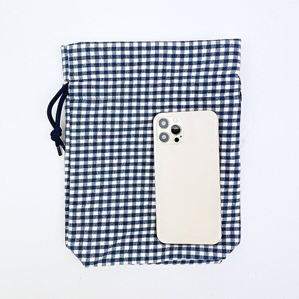 スヌーピー オラフ 巾着 ネイビーチェック SNOOPY