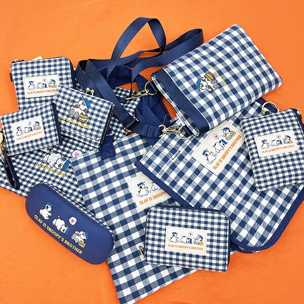 スヌーピー オラフ 巾着 ネイビーチェック SNOOPY