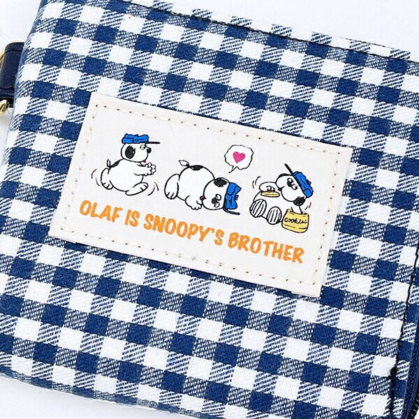 スヌーピー オラフ ミニウォレット財布 ネイビーチェック SNOOPY