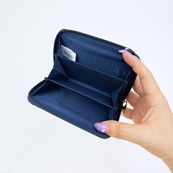 スヌーピー オラフ パスケース付きコインケース ネイビーチェック SNOOPY