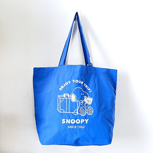 スヌーピー トートバッグ enjoy your trip ブルー SNOOPY