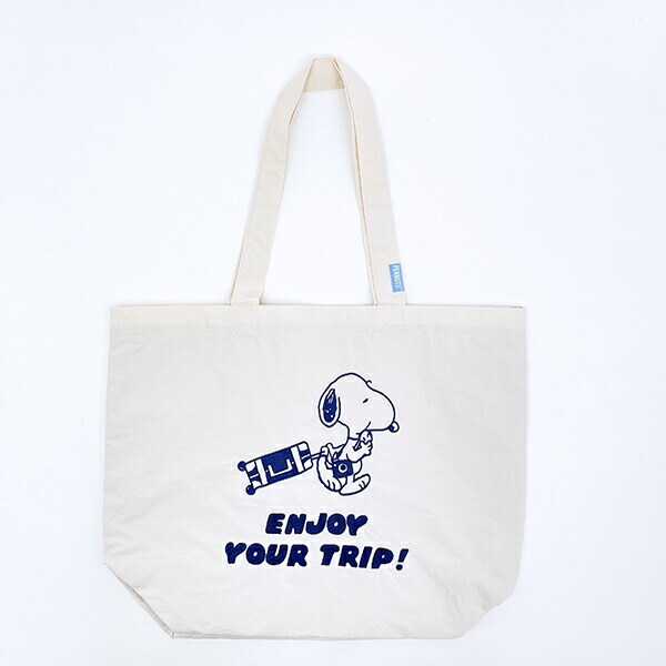 スヌーピー トートバッグ enjoy your trip ホワイト SNOOPY