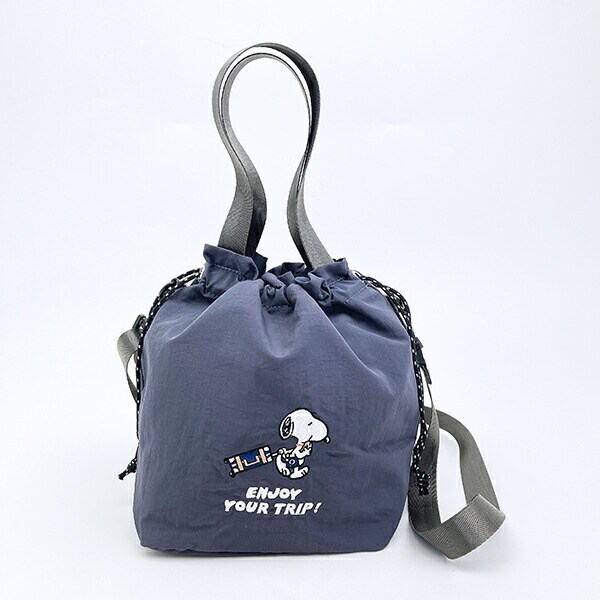 スヌーピー enjoyyourtrip 巾着ショルダーバッグ SNOOPY