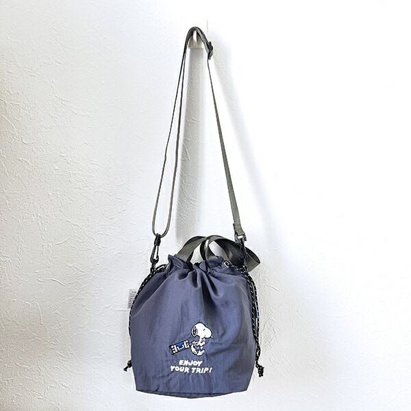 スヌーピー enjoyyourtrip 巾着ショルダーバッグ SNOOPY