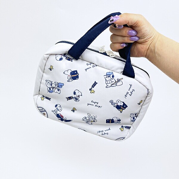 スヌーピー enjoy your trip 2WAY吊り下げポーチ SNOOPY