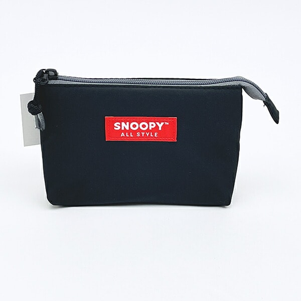 スヌーピー 3ポケットポーチ ブラック オールスタイル SNOOPY