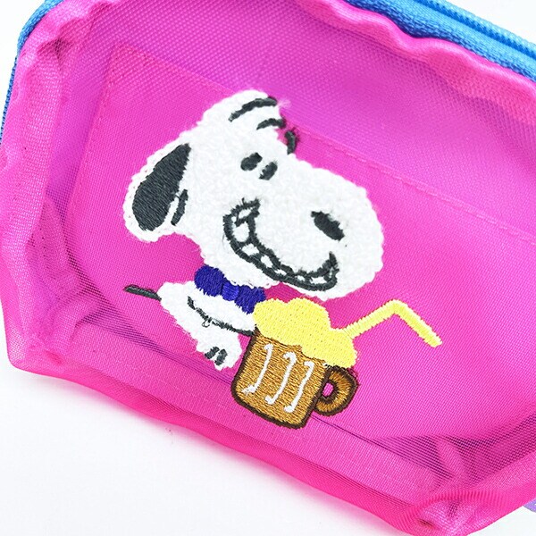 スヌーピー メッシュラウンドポーチ ルートビア SNOOPY